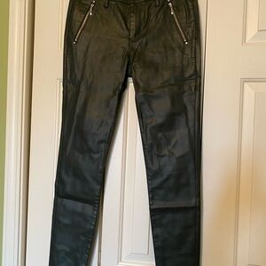 White House Black Market Glossy Olive Green Skinny Jeans